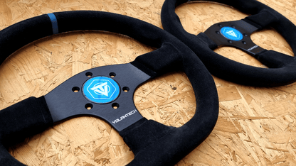 Volantech Duo Blue Flat Bottom 330mm  Suede Racing Steering Wheel