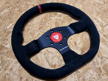 Volantech Duo Red Flat Bottom 330mm Suede Racing Steering Wheel